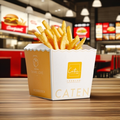 satın al Hamburger ambalajı için bantlı tek kullanımlık yiyecek kaplı kağıt paket kutusu online manufacture
