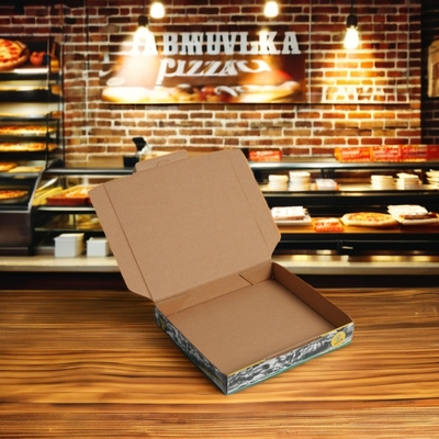 satın al Matt Laminasyon Kahverengi Kraft Kağıt Pizza Kutusu Gıda Paketlemesi için Özel Şekilde online manufacture