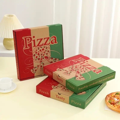 Özel Basılmış Pizza Kutuları Karton Dikdörtgen Pizza Nakliye Kutuları Özel Boyut